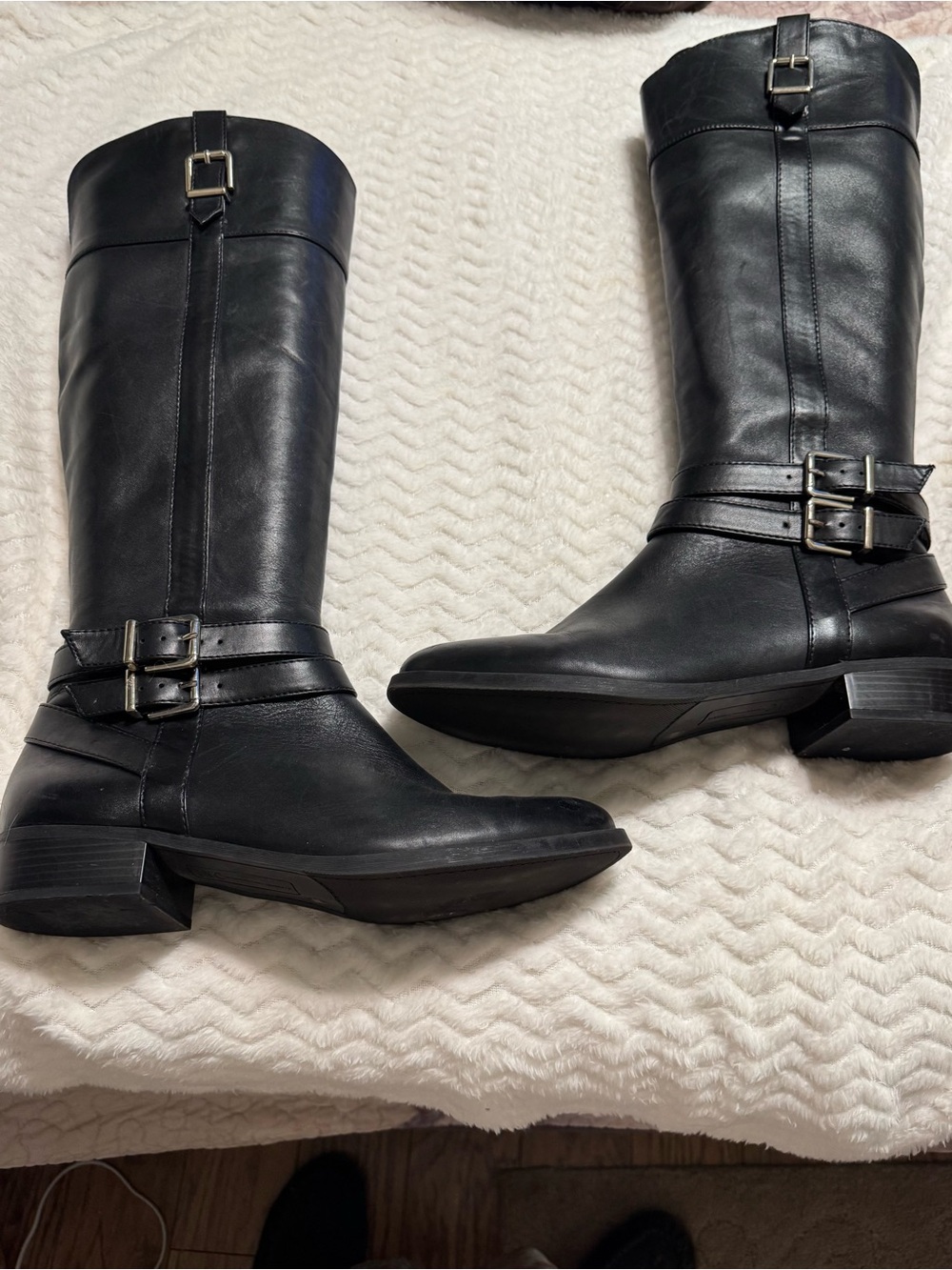INC Black Leather Boots, Size 11